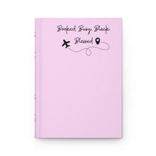 Travel-Inspired Hardcover Journal - 'Booked. Busy. Black. Blessed.'