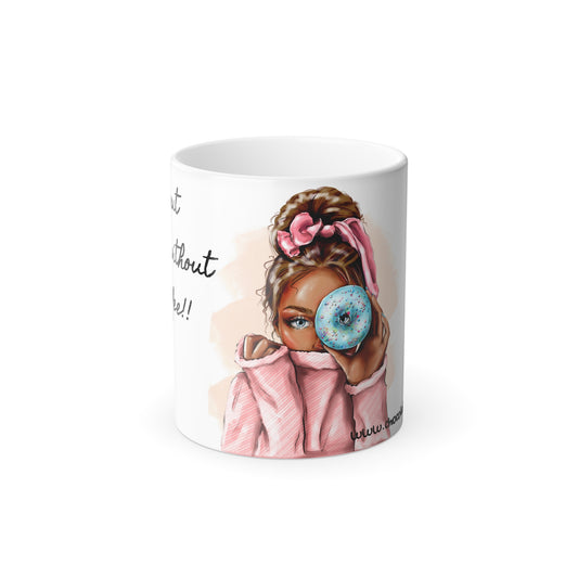 Donut start without coffee -Color Morphing Mug, 11oz