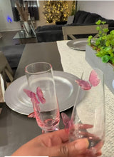 Diamond Champagne Flute w/ Butterflies