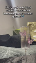 3-D Butterfly Striped Champagne Flute
