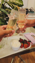 3-D Butterfly Striped Champagne Flute