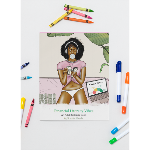 Financial Literacy Vibes Adult Coloring Book-Hard Copy - Chocolate and Charm 